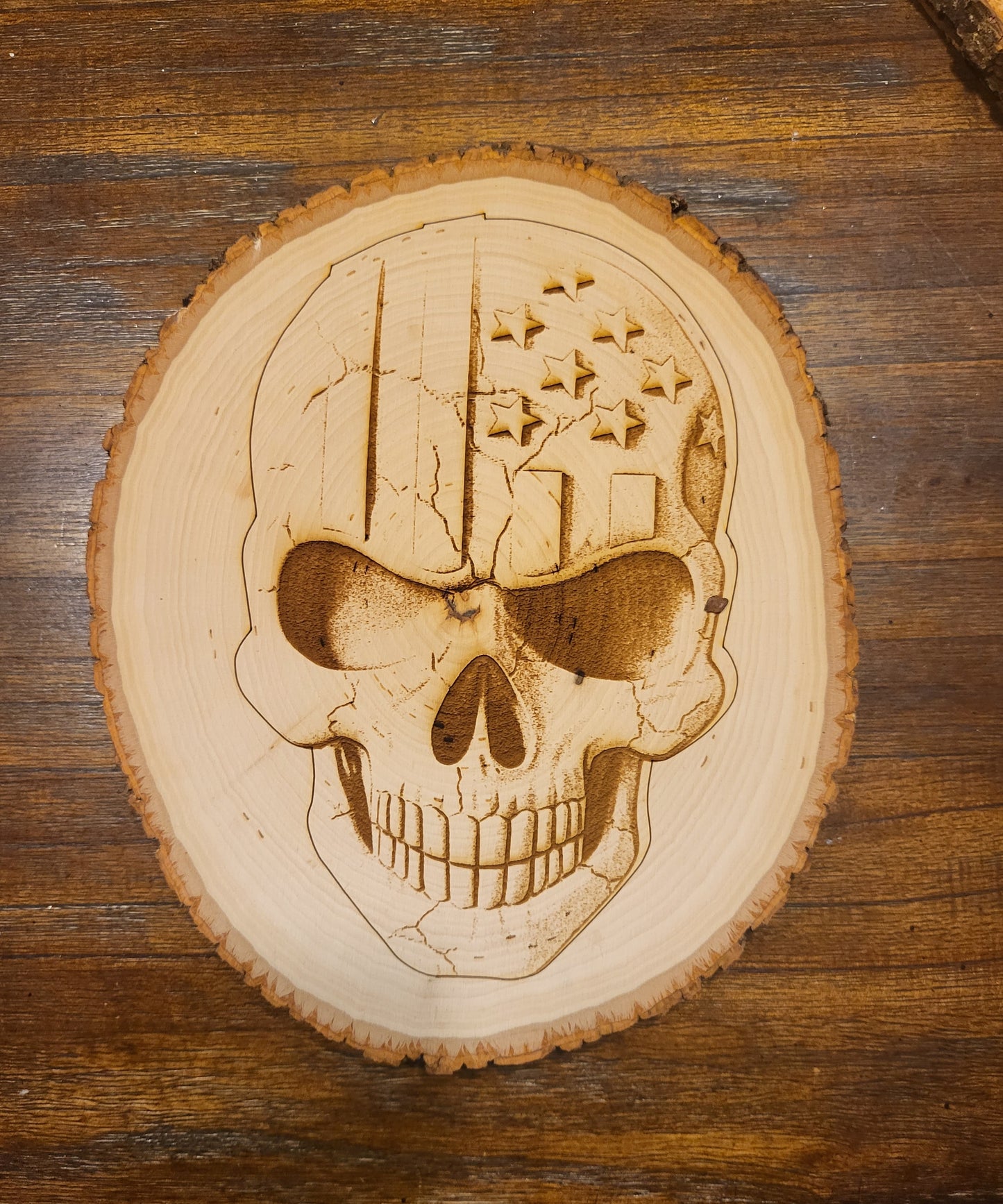 Live Edge Basswood Round with Design