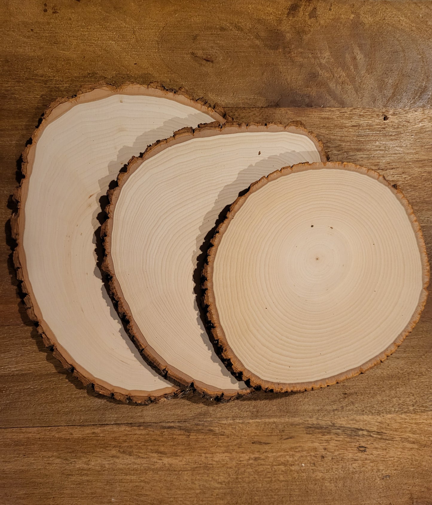 Live Edge Basswood Round with Design